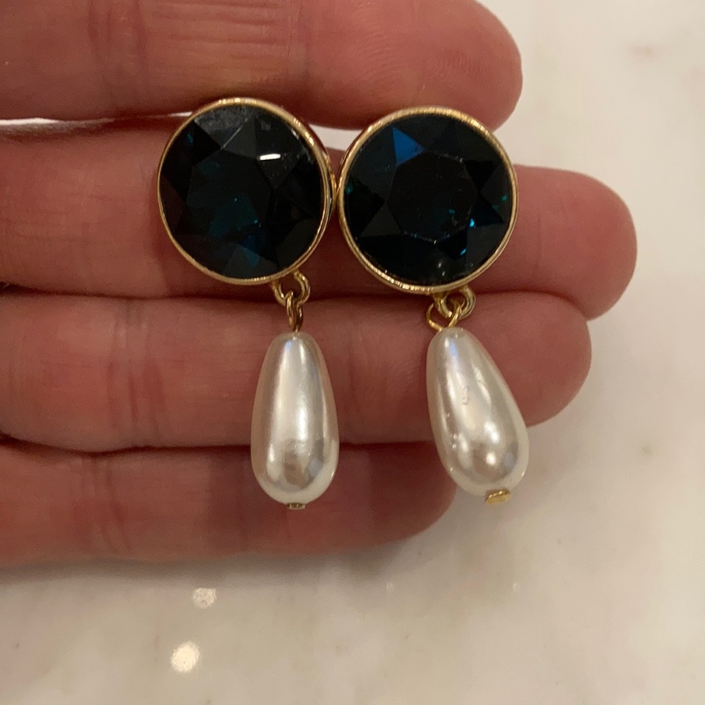 Green stone earrings
